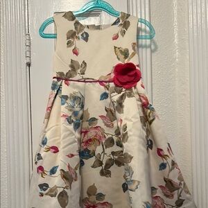 Cream Pleated Embellished A-line Dress for Wedding Guest